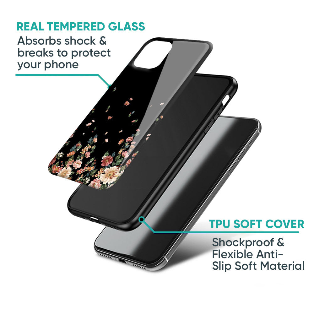 Floating Floral Print Glass Case for iPhone 17 Pro Max