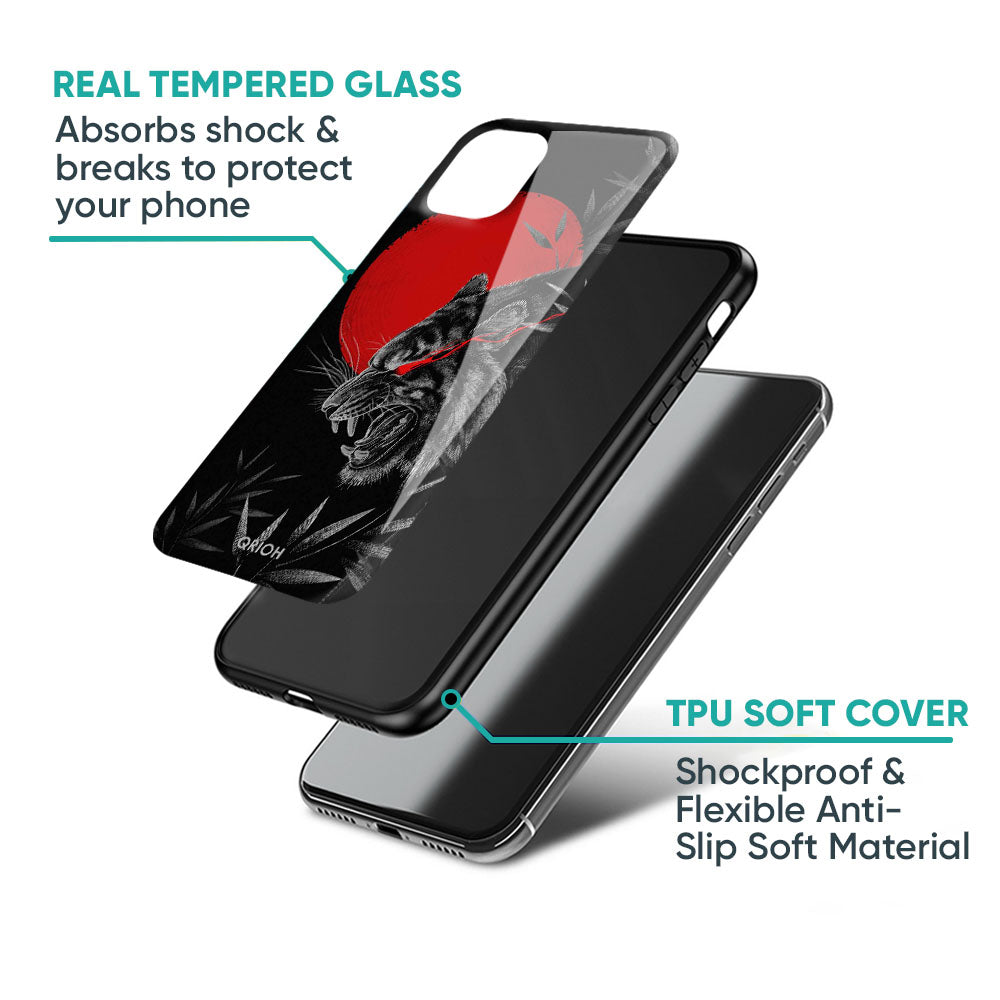 Red Moon Tiger Glass Case for iPhone 17 Pro Max
