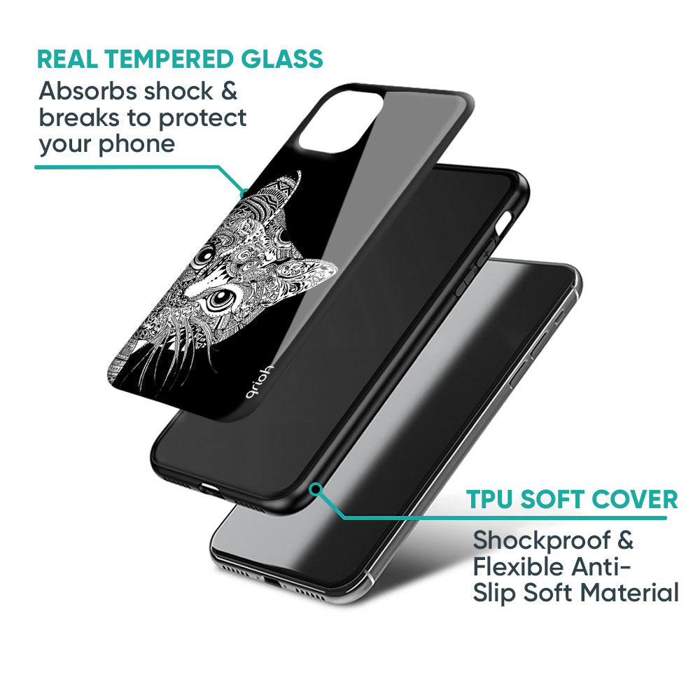 Kitten Mandala Glass Case for iPhone 17 Pro Max