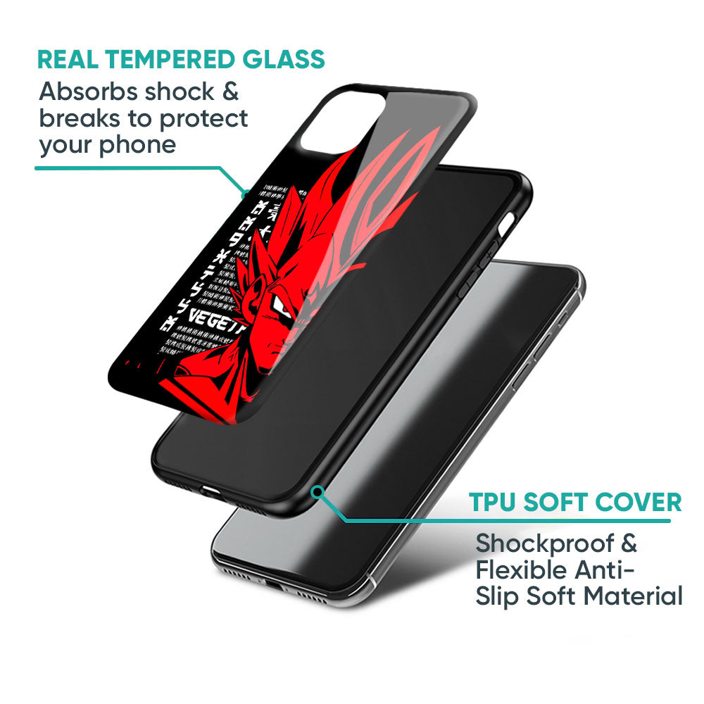 Red Vegeta Glass Case for iPhone 17 Pro Max