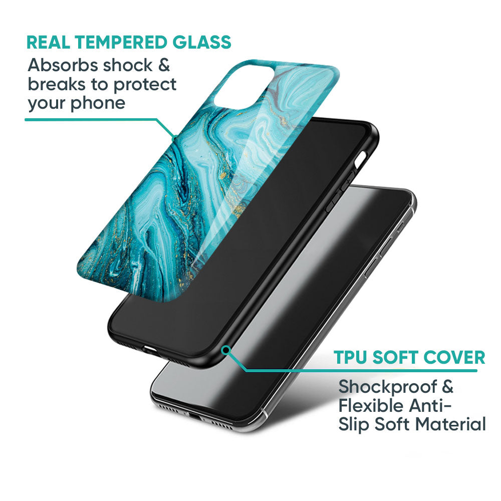 Ocean Marble Glass Case for iPhone 17 Pro Max