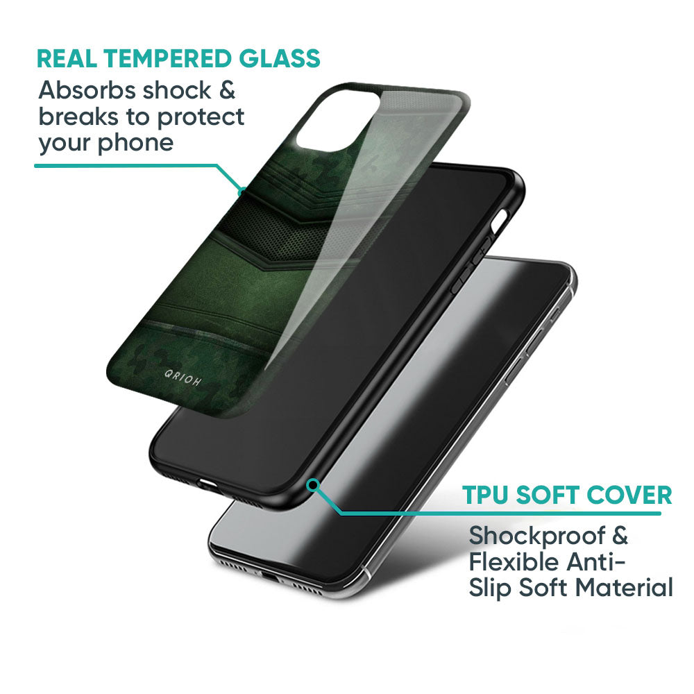 Green Leather Glass Case for iPhone 17 Pro Max