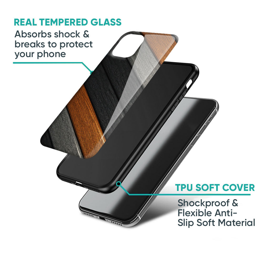 Tri Color Wood Glass Case for iPhone 17 Pro Max