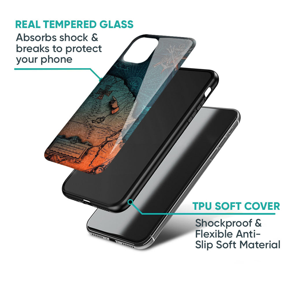 Geographical Map Glass Case for iPhone 17 Pro Max