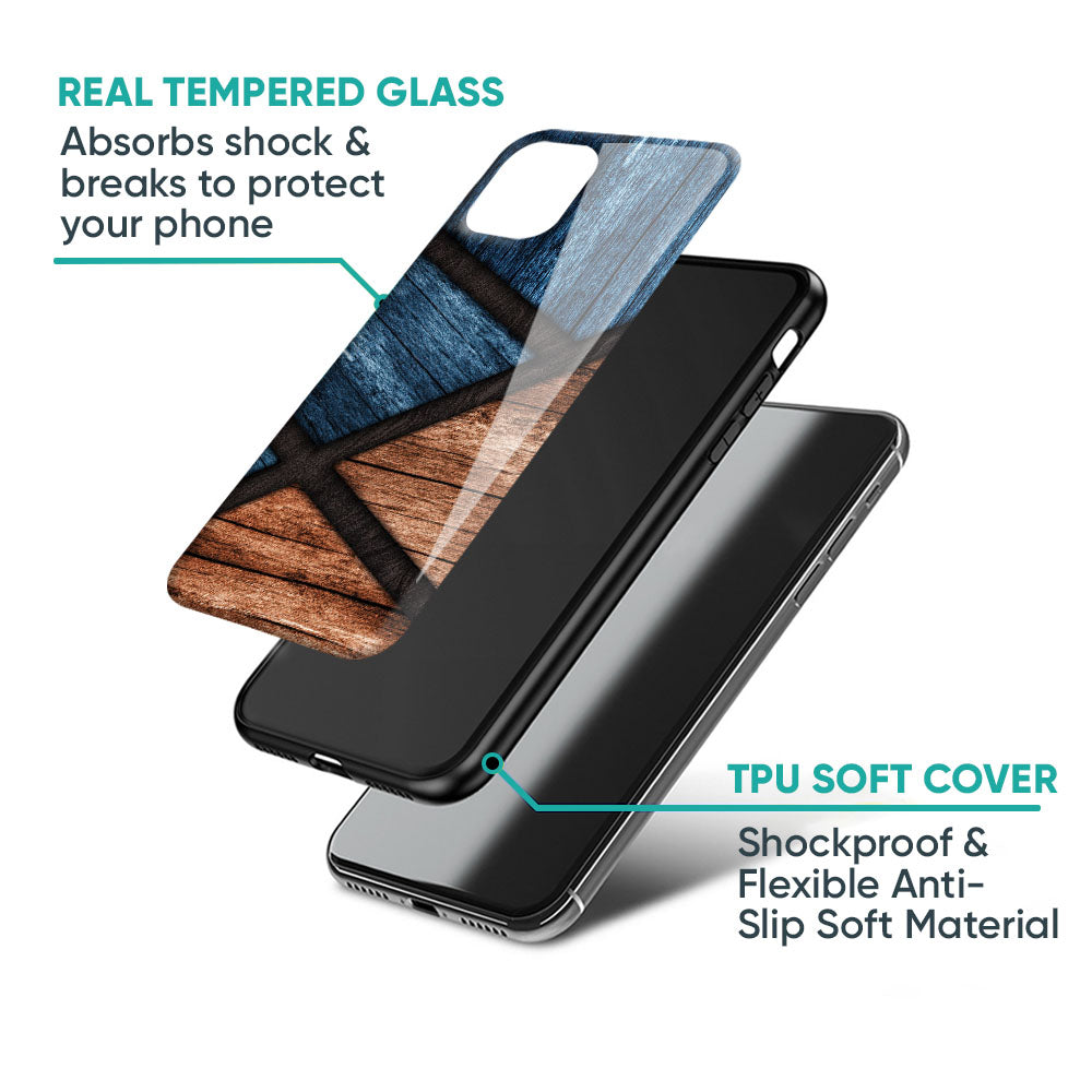 Wooden Tiles Glass Case for iPhone 17 Pro Max
