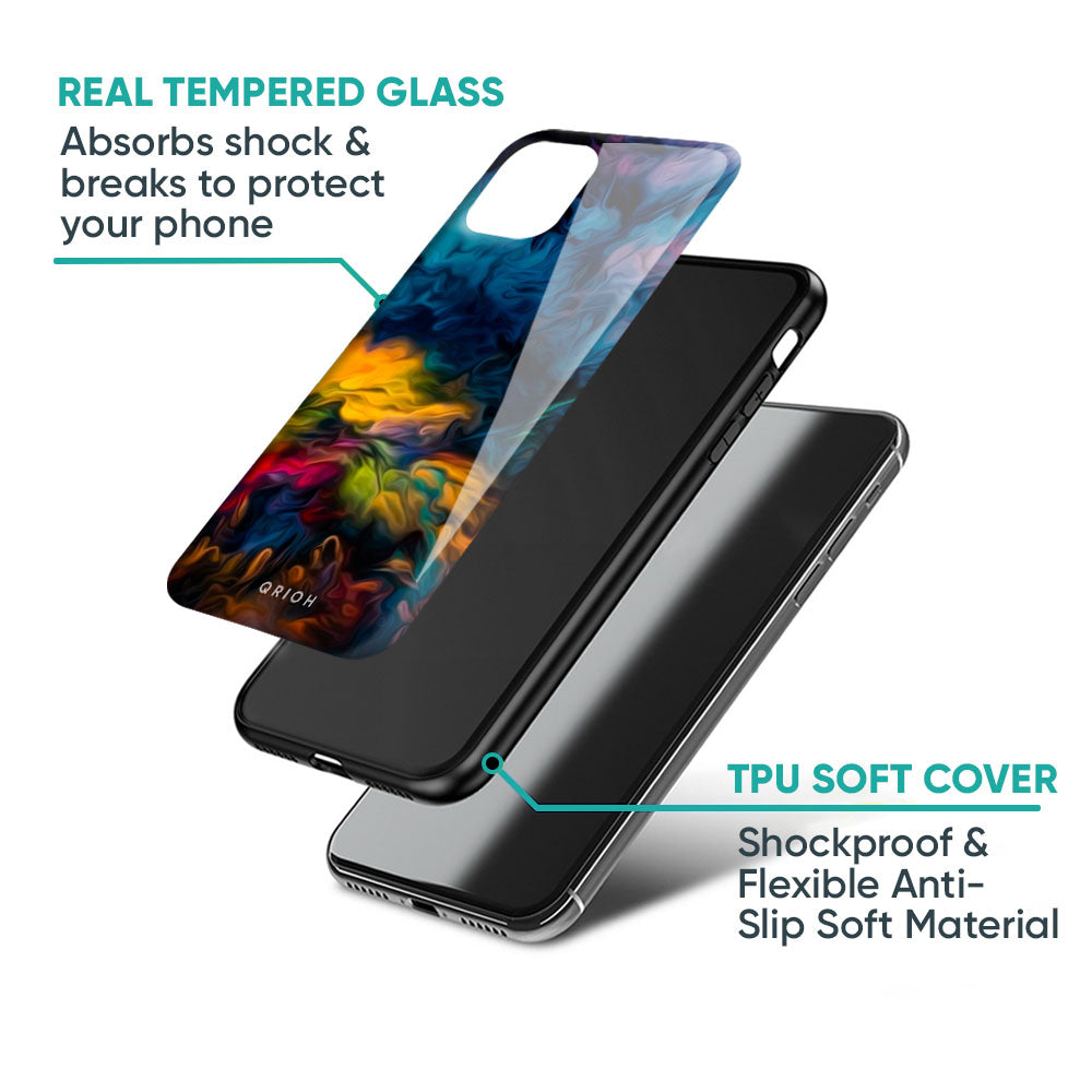 Multicolor Oil Painting Glass Case for iPhone 17 Pro Max