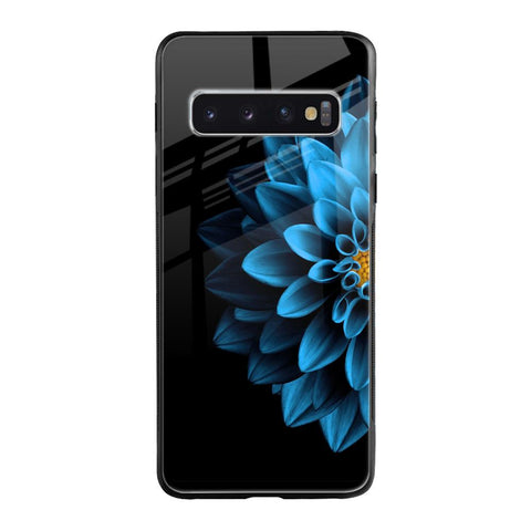 Half Blue Flower Glossy Case for Samsung Galaxy S10