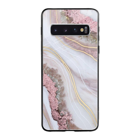 Pink & Gold Gllitter Marble Glossy Case for Samsung Galaxy S10