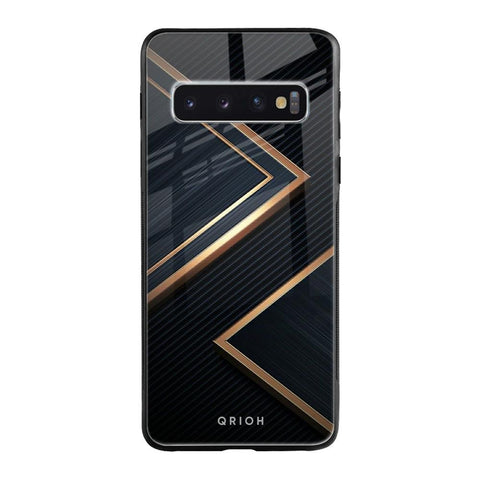 Sleek Golden & Navy Glossy Case for Samsung Galaxy S10