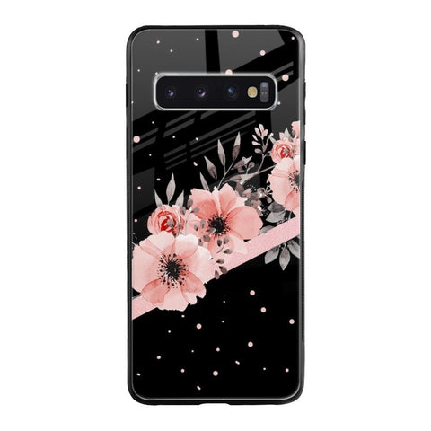Floral Black Band Glossy Case For Samsung Galaxy S10