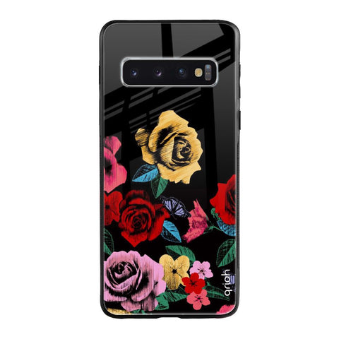Floral Decorative Glossy Case For Samsung Galaxy S10