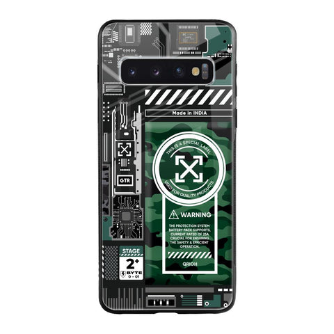 Green Camo Circuit Glossy Case for Samsung Galaxy S10 Plus