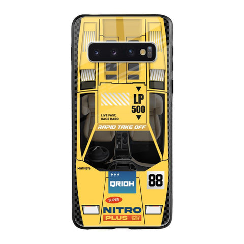 Yellow Racing Car Glossy Case for Samsung Galaxy S10 Plus
