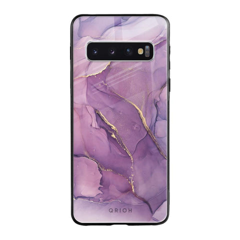 Purple Gold Marble Glossy Case for Samsung Galaxy S10 Plus