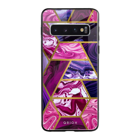 Electroplated Geometric Marble Glossy Case for Samsung Galaxy S10 Plus