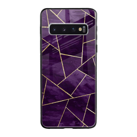 Geometric Purple Glossy Case For Samsung Galaxy S10 Plus