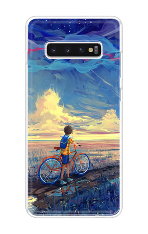 Riding Bicycle to Dreamland Soft Cover for Samsung Galaxy S10 Plus