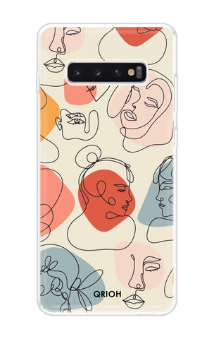 Abstract Faces Soft Cover for Samsung Galaxy S10 Plus