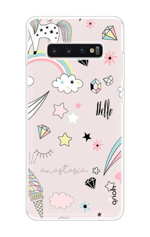 Unicorn Doodle Soft Cover For Samsung Galaxy S10 Plus