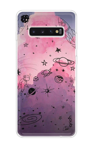 Space Doodles Art Soft Cover For Samsung Galaxy S10 Plus