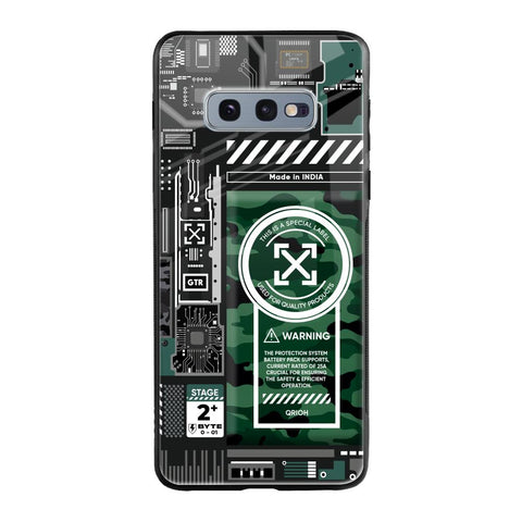 Green Camo Circuit Glossy Case for Samsung Galaxy S10E