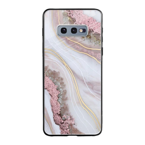 Pink & Gold Gllitter Marble Glossy Case for Samsung Galaxy S10E