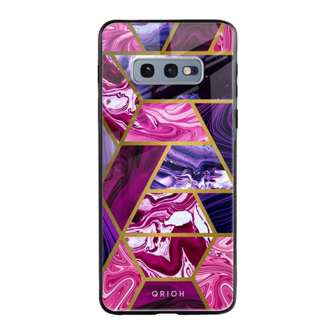 Electroplated Geometric Marble Glossy Case for Samsung Galaxy S10E