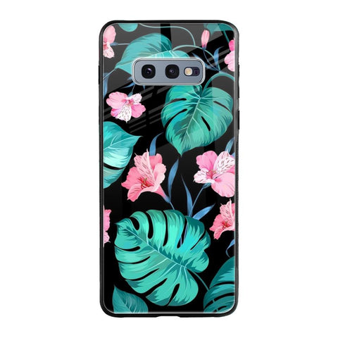 Tropical Leaves & Pink Flowers Glossy case for Samsung Galaxy S10e