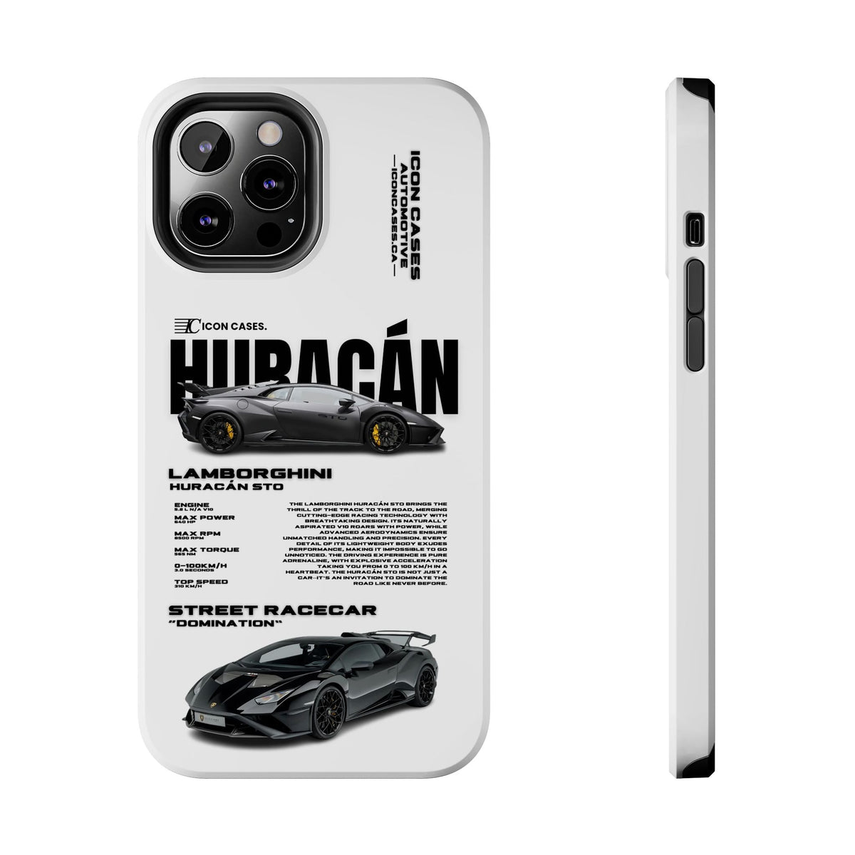 Lamborghini Huracan STO White Premium Tough Shining Phone Case (Double Layer) Available For All iPhone Models