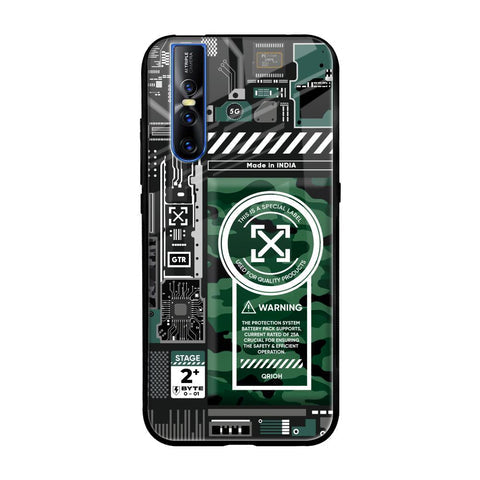 Green Camo Circuit Glossy Case for Vivo V15 Pro