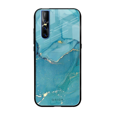 Blue Golden Glitter Glossy Case for Vivo V15 Pro