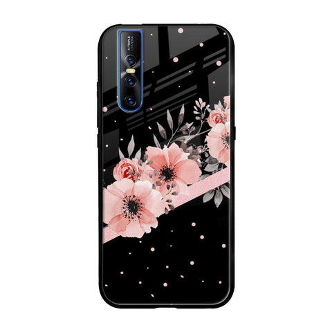 Floral Black Band Glossy Case For Vivo V15 Pro