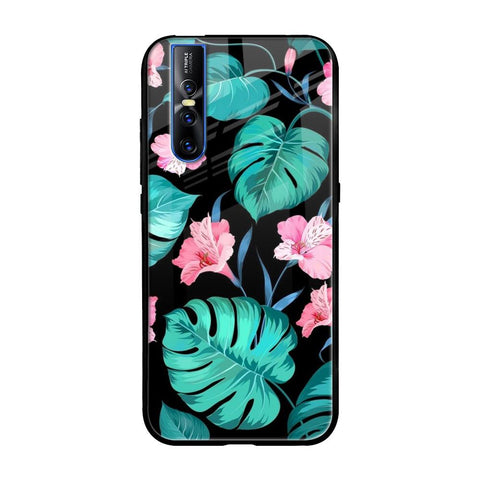 Tropical Leaves & Pink Flowers Glossy case for Vivo V15 Pro