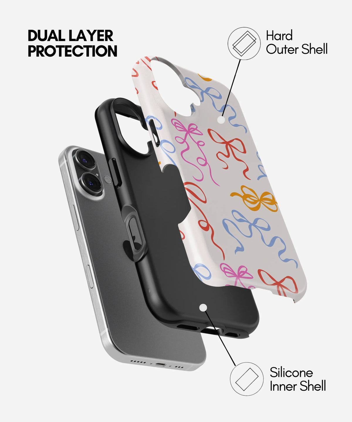 Colorpop Ribbons Premium Tough Shining Phone Case (Double Layer) Available For All iPhone Models