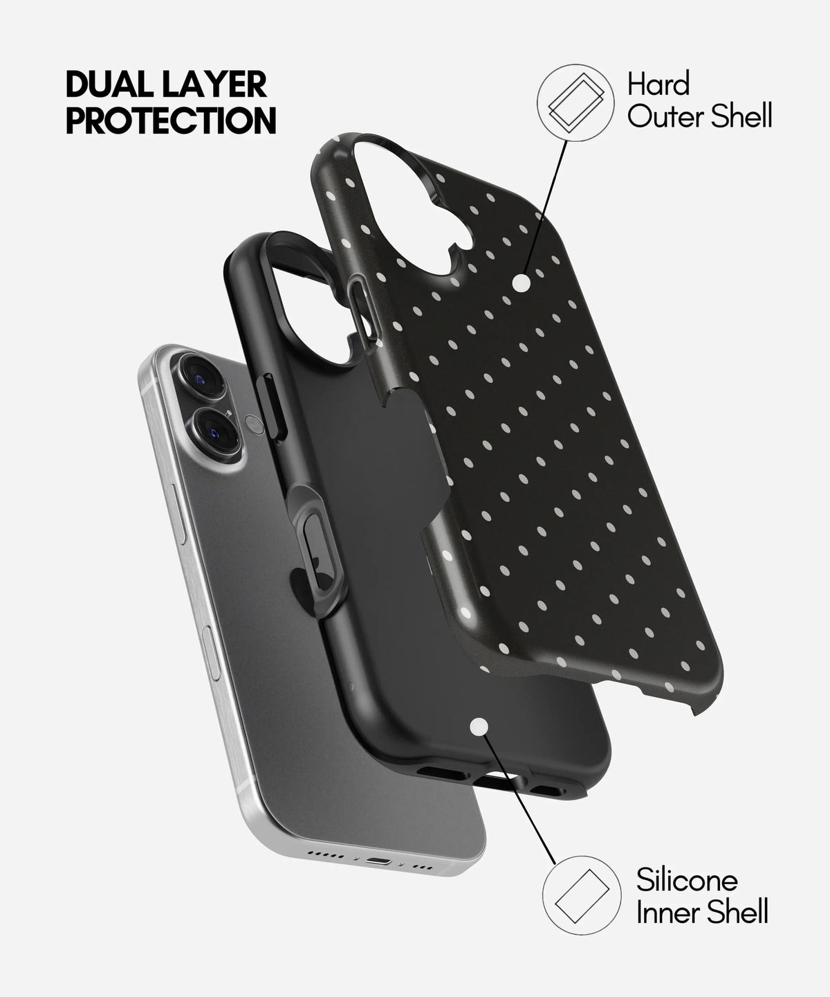 Dot Noir Premium Tough Shining Phone Case (Double Layer) Available For All iPhone Models