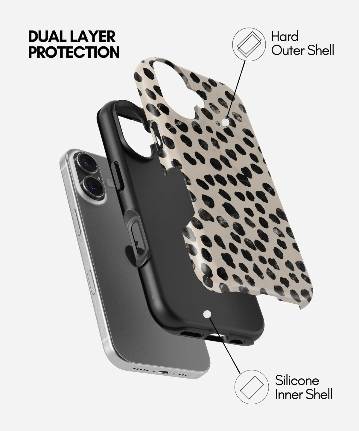 Dot Dash Premium Tough Shining Phone Case (Double Layer) Available For All iPhone Models