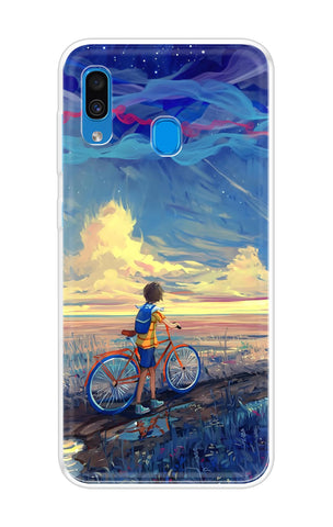Riding Bicycle to Dreamland Soft Cover for Samsung Galaxy A30