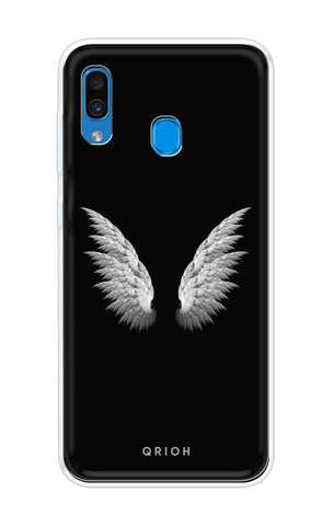 White Angel Wings Soft Cover for Samsung Galaxy A30