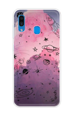 Space Doodles Art Soft Cover For Samsung Galaxy A30