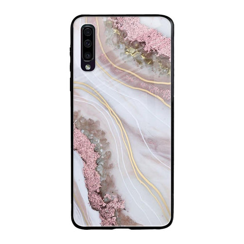 Pink & Gold Gllitter Marble Glossy Case for Samsung Galaxy A50