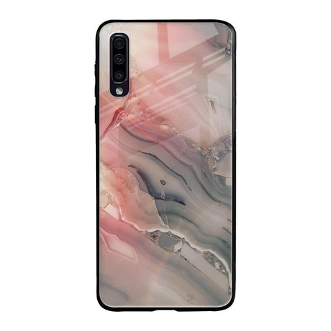 Pink And Grey Marble Glossy Case For Samsung Galaxy A50