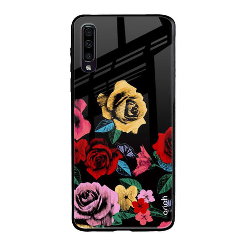 Floral Decorative Glossy Case For Samsung Galaxy A50