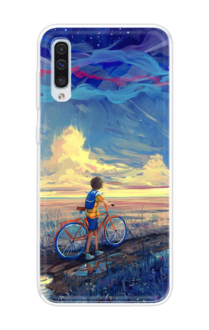 Riding Bicycle to Dreamland Soft Cover for Samsung Galaxy A50