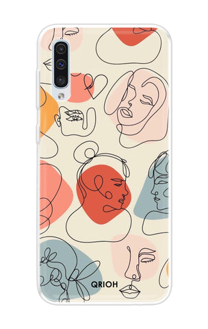 Abstract Faces Soft Cover for Samsung Galaxy A50