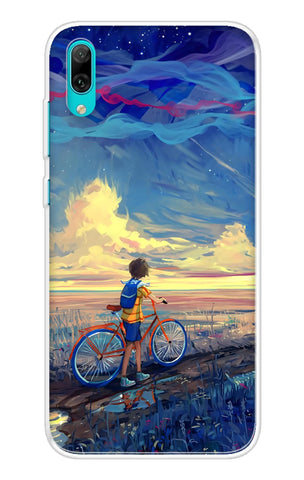 Riding Bicycle to Dreamland Soft Cover for Huawei Y7 Pro 2019