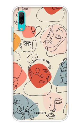 Abstract Faces Soft Cover for Huawei Y7 Pro 2019