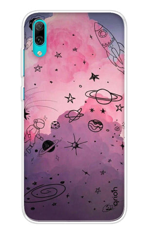 Space Doodles Art Soft Cover For Huawei Y7 Pro 2019