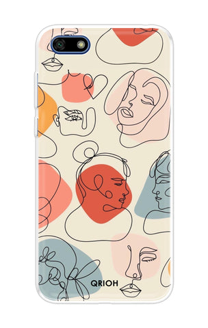 Abstract Faces Soft Cover for Huawei Y5 lite 2018