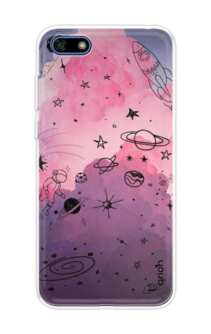 Space Doodles Art Soft Cover For Huawei Y5 lite 2018
