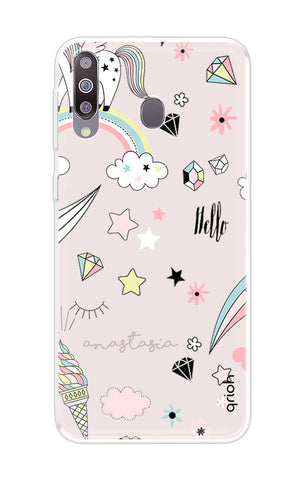 Unicorn Doodle Soft Cover For Samsung Galaxy M30